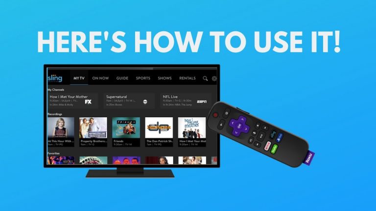 テレビ上の Sling TV ログイン画面。